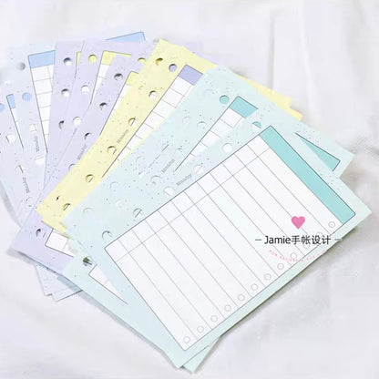 6-Hole Loose Leaf Paper Refills - List - A7 Size