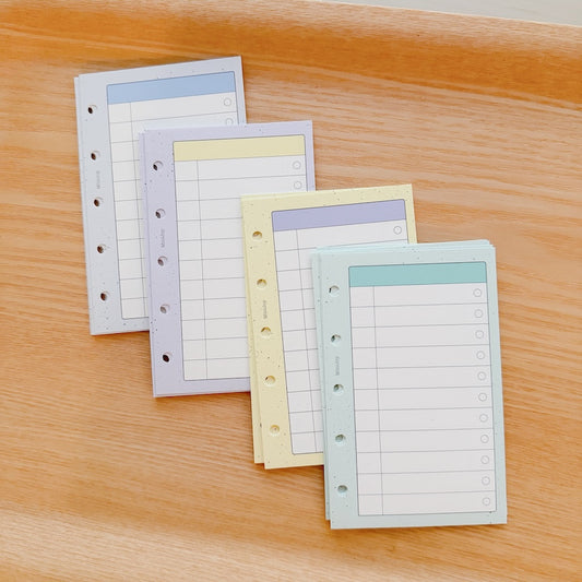 5-Hole Loose Leaf Paper Refills - Mix Color List - M5 Size
