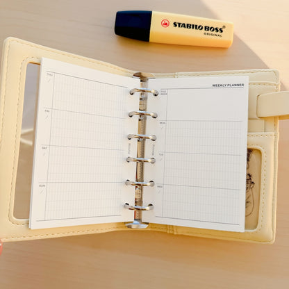 6-Hole Loose Leaf Paper Refills - Plan - A7 Size