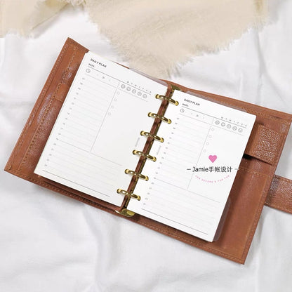 6-Hole Loose Leaf Paper Refills - Plan - A7 Size
