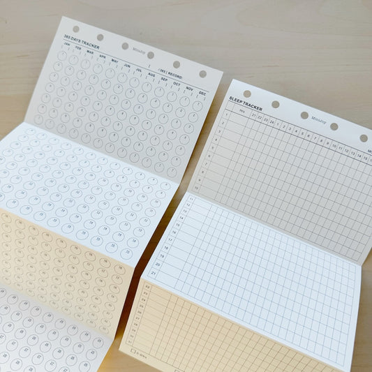 6-Hole Loose Leaf Paper Refills - Tracker - A7 Size