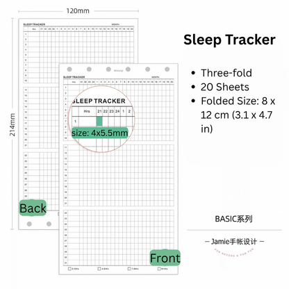 6-Hole Loose Leaf Paper Refills - Tracker - A7 Size