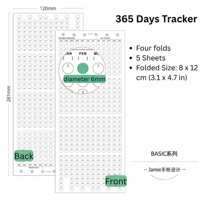 6-Hole Loose Leaf Paper Refills - Tracker - A7 Size
