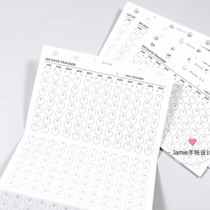 6-Hole Loose Leaf Paper Refills - Tracker - A7 Size