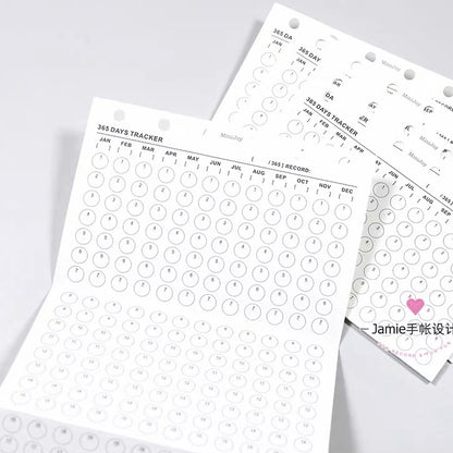 6-Hole Loose Leaf Paper Refills - Tracker - A7 Size