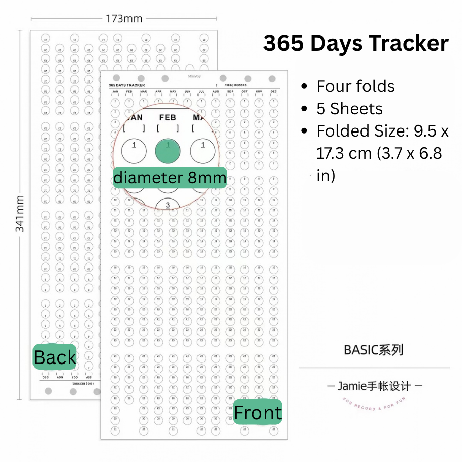 6-Hole Loose Leaf Paper Refills - Tracker - A6 Personal Size