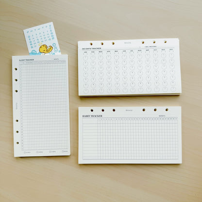 6-Hole Loose Leaf Paper Refills - Tracker - A6 Personal Size