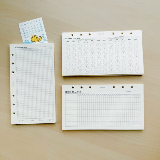 6-Hole Loose Leaf Paper Refills - Tracker - A6 Personal Size