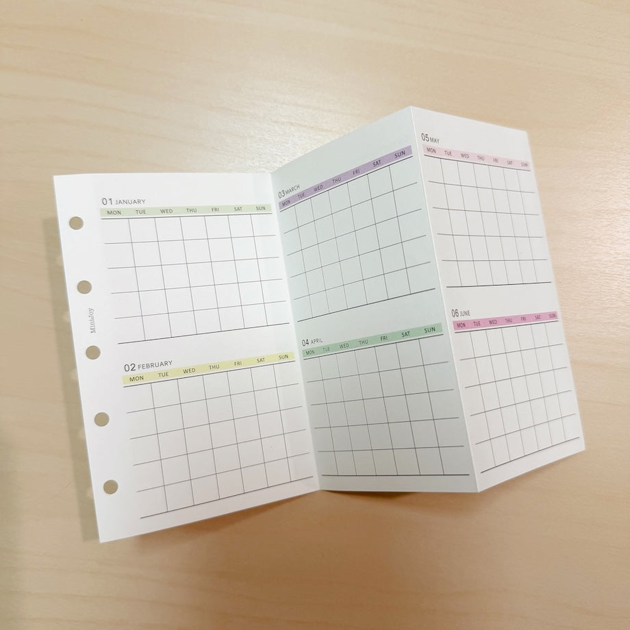 5-Hole Loose Leaf Paper Refills - Yearly - M5 Size