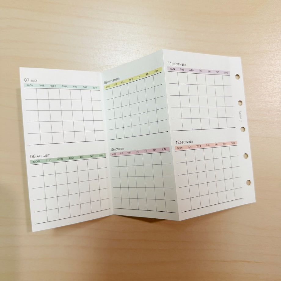 5-Hole Loose Leaf Paper Refills - Yearly - M5 Size
