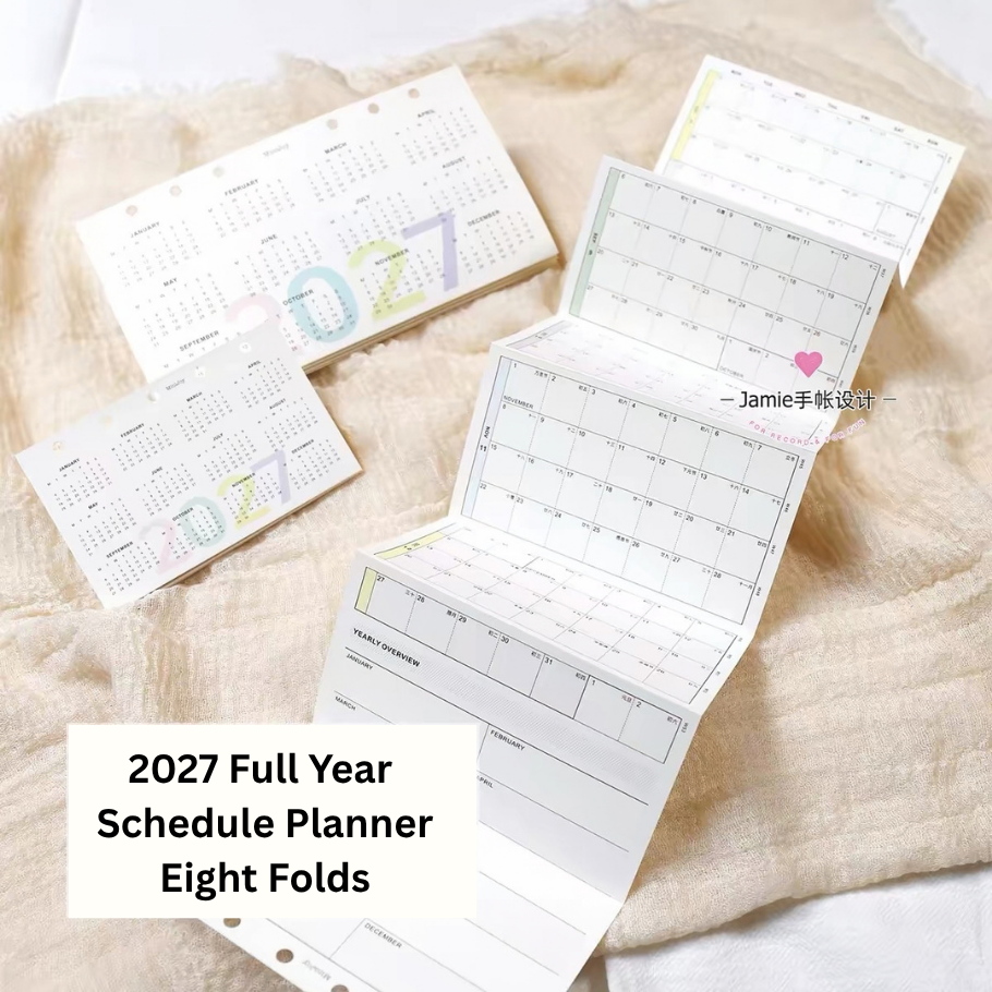 Loose Leaf Paper Refills - 2027 Full Year Schedule Planner