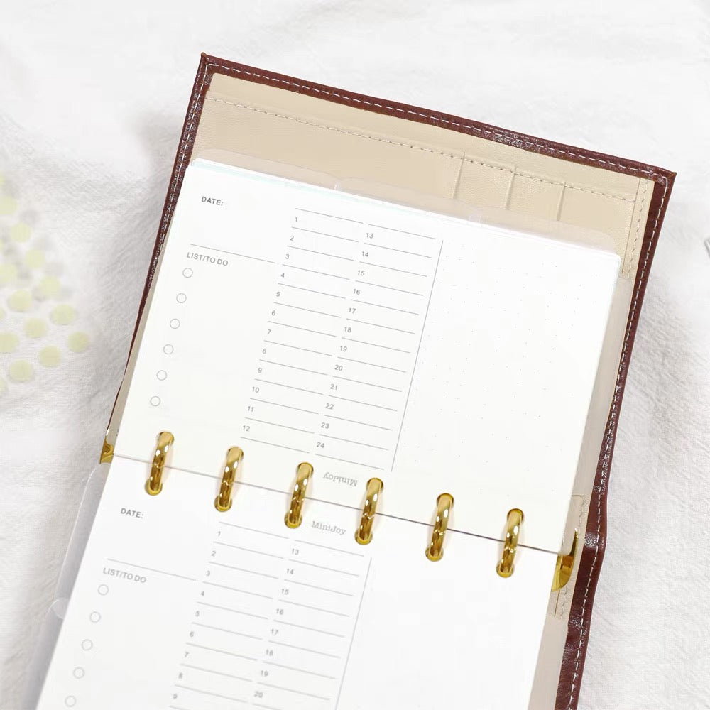 6-Hole Loose Leaf Paper Refills - Plan - A7 Size