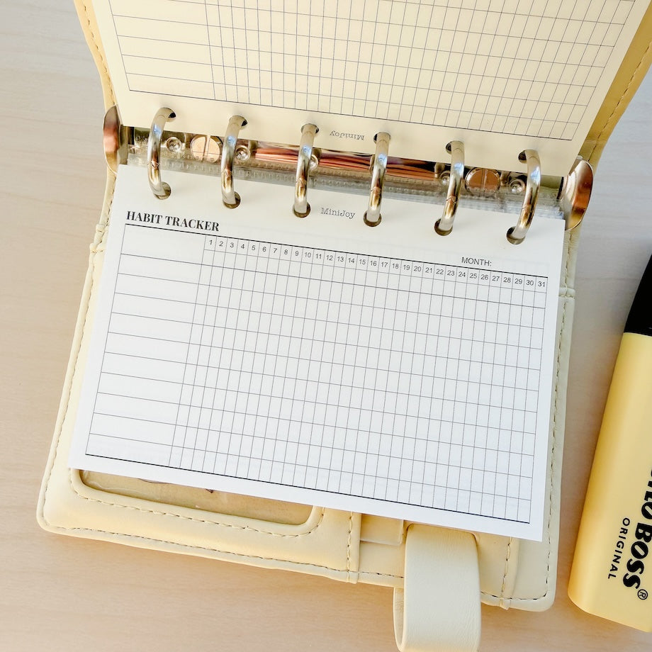 6-Hole Loose Leaf Paper Refills - Tracker - A7 Size