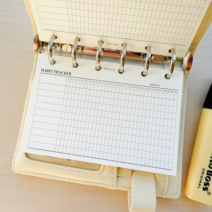 6-Hole Loose Leaf Paper Refills - Tracker - A7 Size