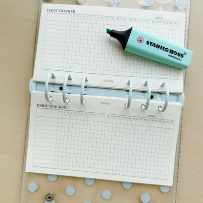 6-Hole Loose Leaf Paper Refills - Tracker - A6 Personal Size