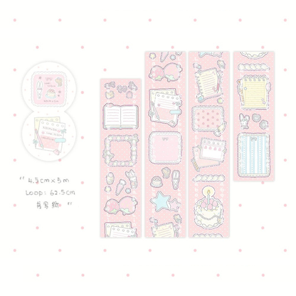 Die-Cut Writing Memo Roll - Strawberry Cake
