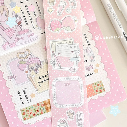 Die-Cut Writing Memo Roll - Strawberry Cake