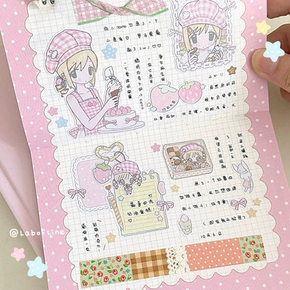 Die-Cut Writing Memo Roll - Strawberry Cake