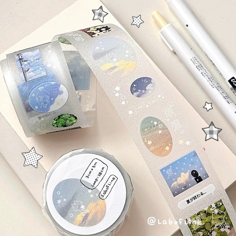 Die-Cut Sticker Roll - Summer's End & Tea House