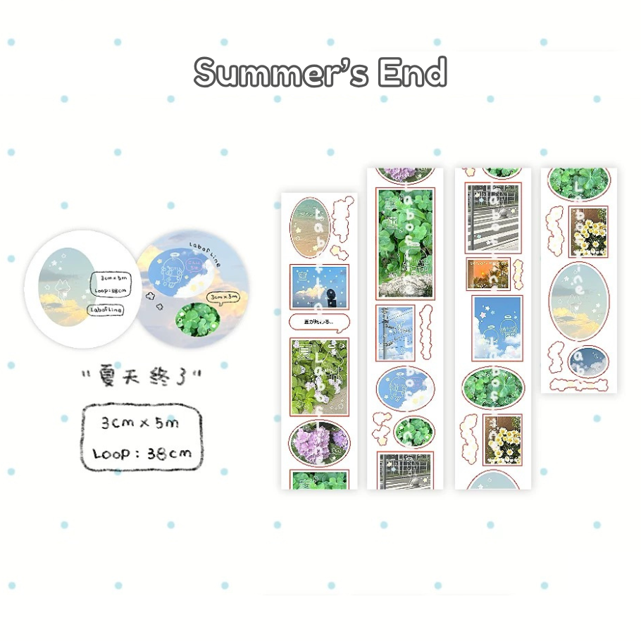 Die-Cut Sticker Roll - Summer's End & Tea House