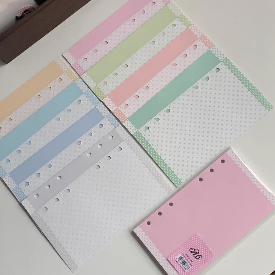 Loose Leaf Paper Refills - Cookie & Polka Dot - A6 Personal Size