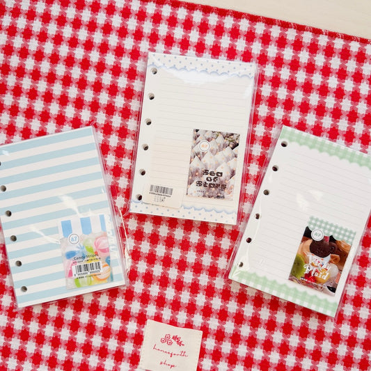 Loose Leaf Paper Refills - Plaid, Stars, & Stripes - A7 Size