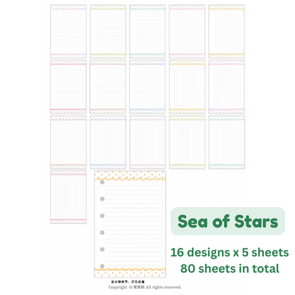 Loose Leaf Paper Refills - Plaid, Stars, & Stripes - A7 Size