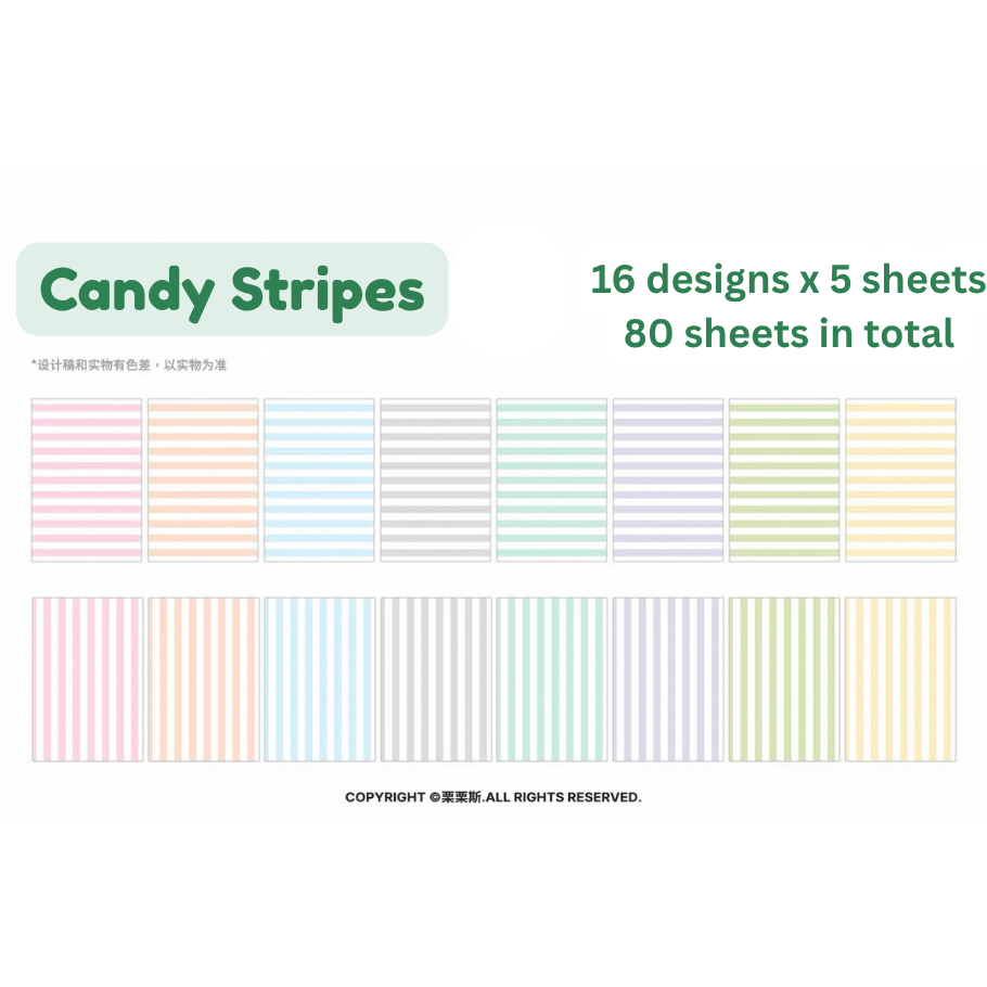 Loose Leaf Paper Refills - Plaid, Stars, & Stripes - A7 Size