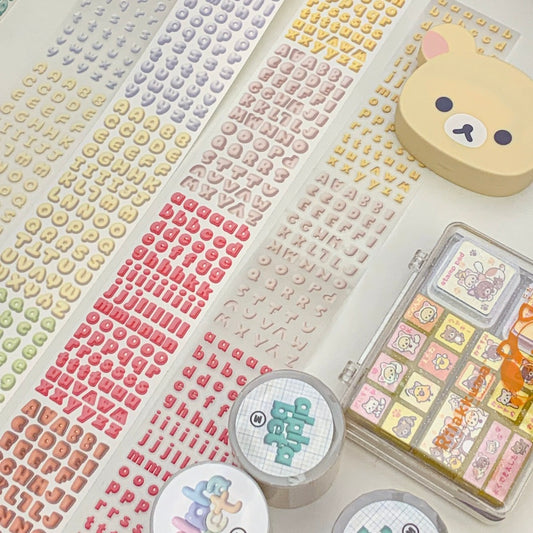 Die-Cut Sticker Roll - Cream Letters