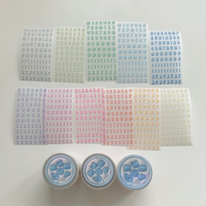 Die-Cut Sticker Roll - Cream Numbers