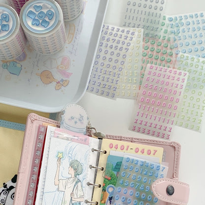Die-Cut Sticker Roll - Cream Numbers
