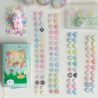 Die-Cut Sticker Roll - Flower & Heart