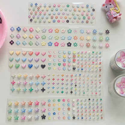 Die-Cut Sticker Roll - Flower, Heart, and Star