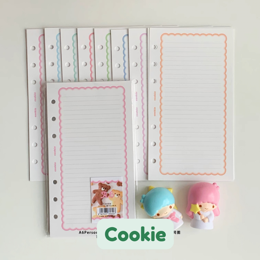 Loose Leaf Paper Refills - Cookie & Polka Dot - A6 Personal Size