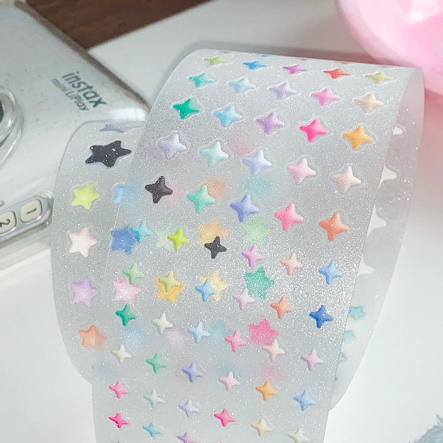 Die-Cut Sticker Roll - Flower, Heart, and Star