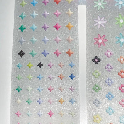 Die-Cut Sticker Roll - Flower, Heart, and Star