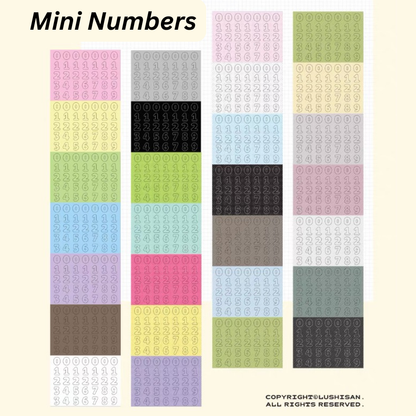 Die-Cut Sticker Roll - Mini Numbers
