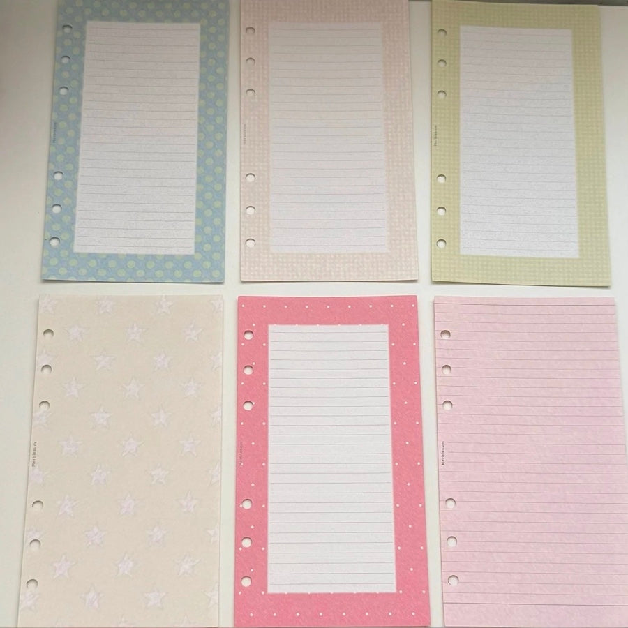 Polka Dots 6-Hole Loose Leaf Paper Refills - A6 Personal Size