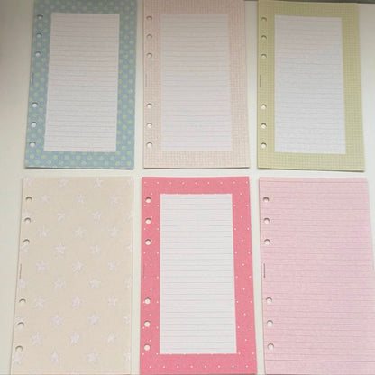 Polka Dots 6-Hole Loose Leaf Paper Refills - A6 Personal Size