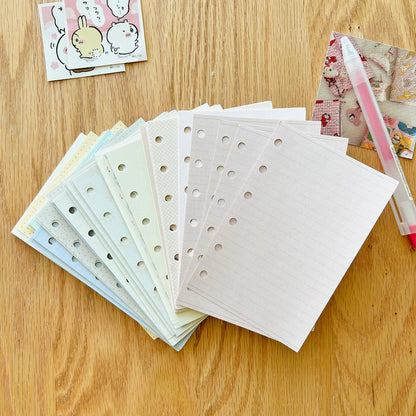 Colorful 6-Hole Loose Leaf Paper Refills - A7 Size