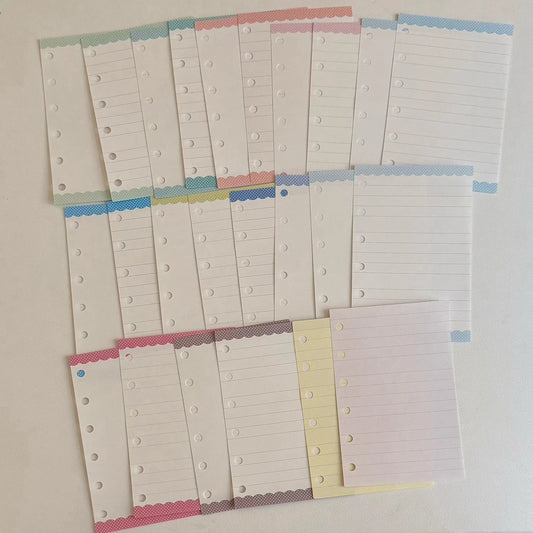 Colorful Edge 6-Hole Loose Leaf Paper Refills - A7 Size