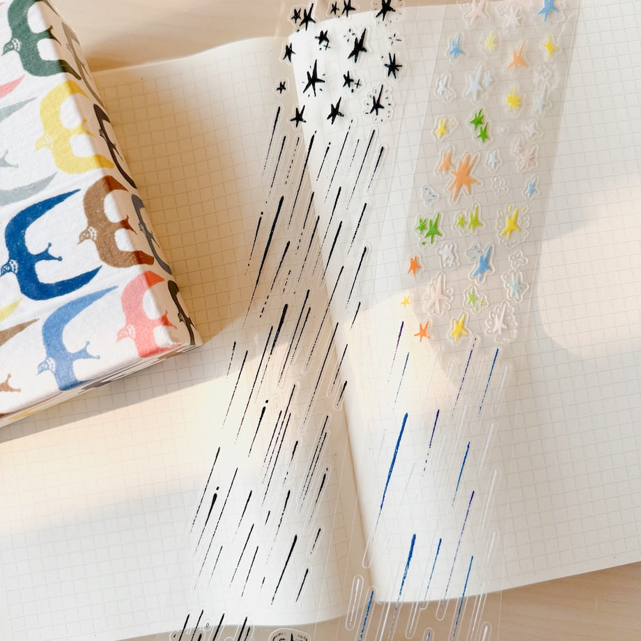 Sticker Roll - Rain and Stars