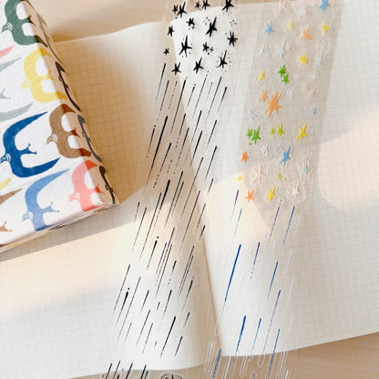 Sticker Roll - Rain and Stars
