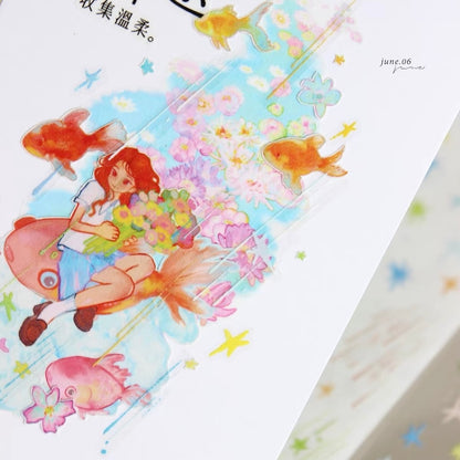 Sticker Roll - Rain and Stars