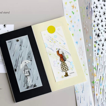 Sticker Roll - Rain and Stars