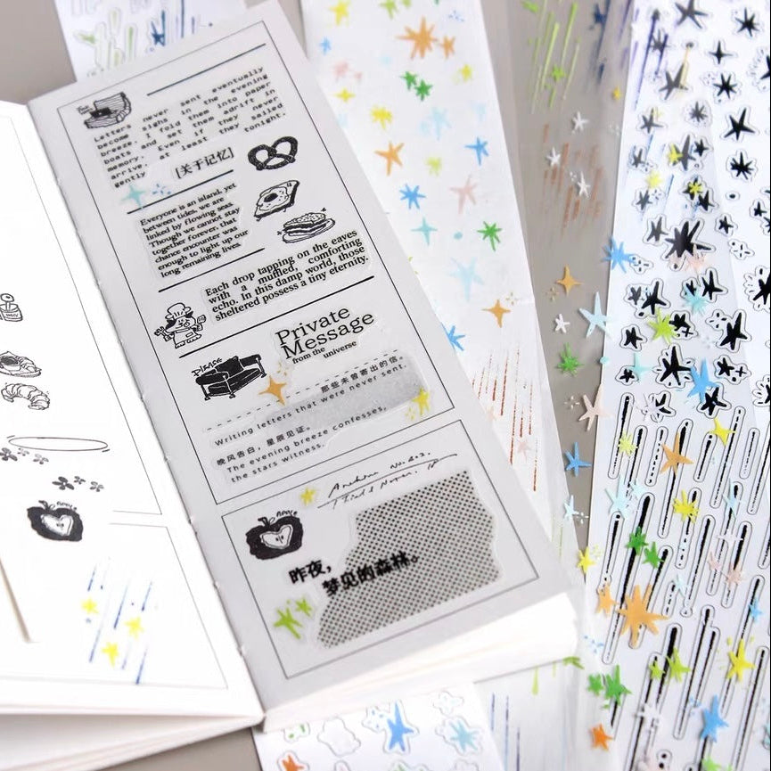 Sticker Roll - Rain and Stars