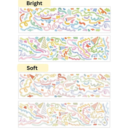 Die-Cut Sticker Roll - Party Streamers