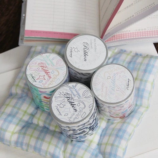 Die-Cut Sticker Roll - Party Streamers