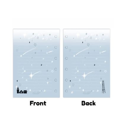 Starry Night Loose Leaf Paper Refills - A7 & M5 Size