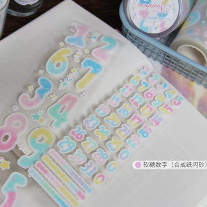 Die-Cut Sticker Roll - The Soft Sweet Numbers